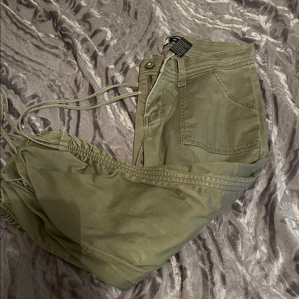 Rave Sage Green Cropped Jeans
